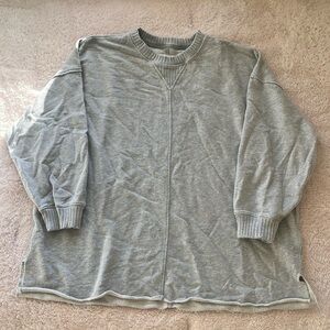 Aerie Gray Oversized Crew Neck Sweatshirt
